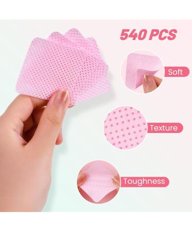 Lint Free Nail Wipes - 540PCS Non-Woven Nail Polish Remover Pads for Eyelash Extensions & Nail Prep - Soft Acetone Wipes in Pink - Buy Online on GoSupps.com