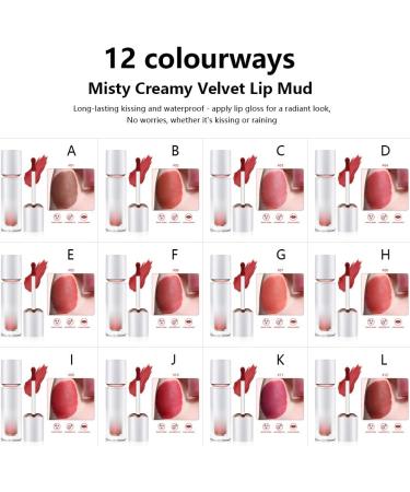 dijuidy Matte Lip Gloss Waterproof Smooth Lipstick Portable Travel Bag Beauty Makeup Removable for Women Girls Ladies Type 9 - Buy Online on GoSupps.com