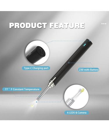 EGJoey Ear Wax Removal Tool with 1080 HD Wireless Endoscopic Camera and 9PCS Ear Spoons - Ear Cleaner Kit for iPhone, iPad, Android - Black - Buy Online on GoSupps.com