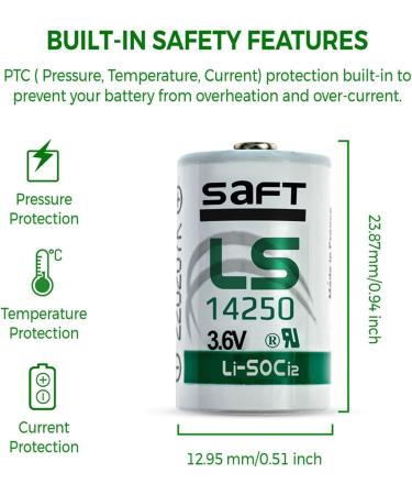 Synergy Digital Baby Monitor Batteries - Compatible with Snuza Hero | 5 x LS14250 (Li-SOCl2 3.6V 1200 mAh) Ultra High Capacity - Buy Online on GoSupps.com