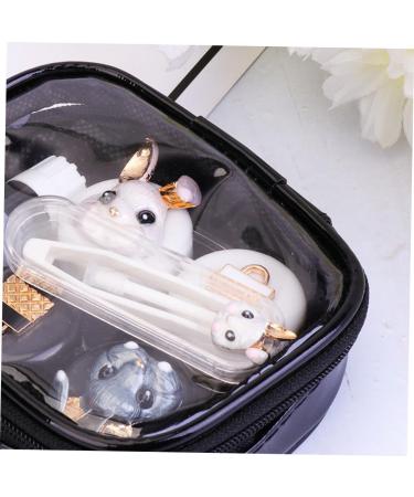 Shop Healeved Lentil Container Case Kit - Portable & Colorful Eye Contact Lens Holders | Rabbit Design Pink Tweezing Suite - Buy Online on GoSupps.com