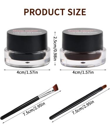 Vesaneae 2 Colors Eyeliner Waterproof Cream Eyeliner Gel Long Lasting Eyeliner Cream Creamy Eyeliner Gel Eye Makeup Reusable Gel Eyeliner Eyeliner Applicator with 2 Brushes - Buy Online on GoSupps.com