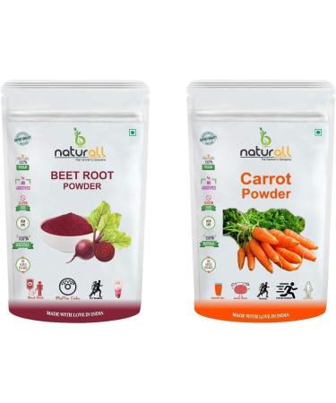 SENTA Beet Root Powder and Carrot Powder - 1 KG Each Super Saver Combo Pack by B Naturall