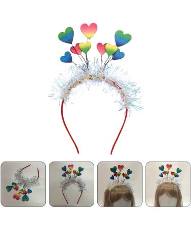 FOMIYES Glitter Heart Headband Colorful Love Heart Hair Hoop Heart Head Bopper with Tassel Valentines Day Hairband Lovely Headpiece for Girl Women Party Hair Decor - Buy Online on GoSupps.com