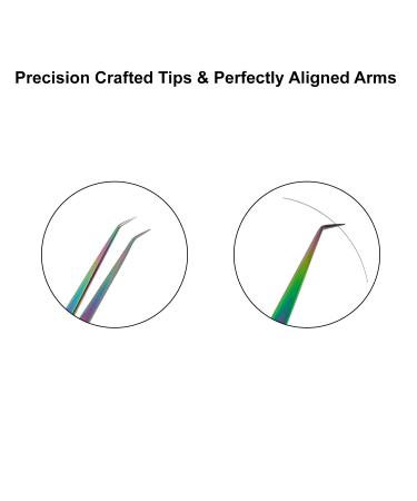 14cm Metaleks Eyelash Extension Tweezers - Japanese Stainless Steel, Multi Titanium Coating, 45 Angular Tip - 14CM - Buy Online on GoSupps.com