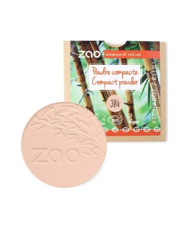 Bio make up vegan compact powder zao refill 9 g - vegan natural cosmetics make -up powder - opaque & matting - refill No. 304 cappuccino