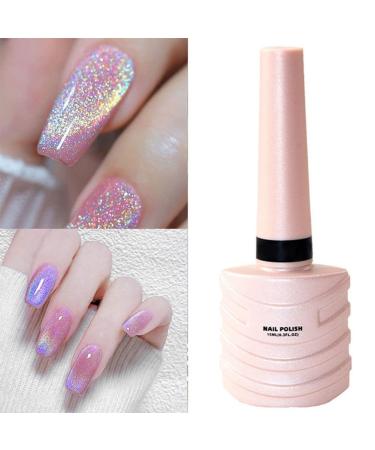 15 ml Cat Eye Gel Nail Polish Glitter Effect UV Gel Nails Glitter Cat's Eye Nail Polish DIY Art Manicure Nail Polish Glitter Soak Off UV Gel Polish Manicure Gel Lacquer Varnish Pink Colour