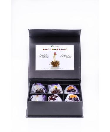 Creano Blooming Tea Flower Mix - 6 Premium Black Tea Blooms in Magnetic Box | International Shipping - Buy Online on GoSupps.com