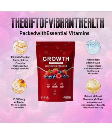 BDQBDQ Lumin Hair Growth Gummies Infused with Biotin Vitamins and Botanical Extracts to Support Healthy Hair Growth and Strength Skin and Nail Care Non-GMO 60 Gummies (1pcs) - Buy Online on GoSupps.com