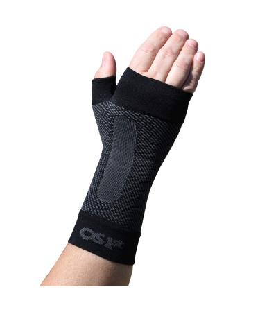 OrthoSleeve Newly Redesigned, Patented WS6 Compression Wrist Sleeve (Single Sleeve) for Carpal Tunnel Syndrome, wrist pain/strain, fatigue and arthritis Black Small