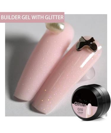 15ml Light Pink Glitter Builder Gel for Nail Repair & Extension - UV/LED Strengthening Formula for Split Nails Protection - Buy Online on GoSupps.com