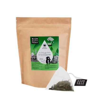 Queen of Green Plastic-Free Pyramid Organic Green Tea Bags (150 g) 50 Compostable Organic Green Tea Bags - USDA Certified l Cellulose Inner Packaging l
