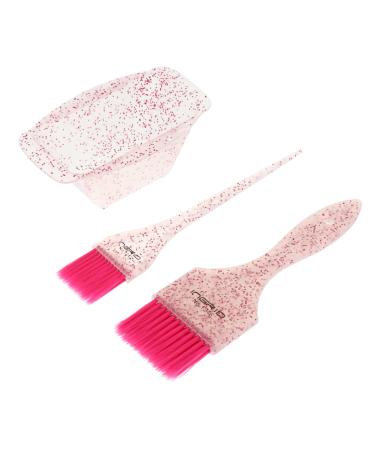 Beaupretty Hair coloring 2 set hair dyeric accessories hair dye tools pink tools facial set color brush and bowl hair dyeing compensation tool salon hair color accessories hairdressing salon accessories 19x5.8x2cmx2Pcs Rosax2st