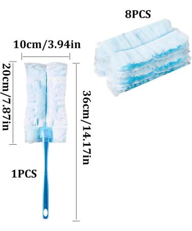 Hand Duster Refills Kit Disposable Duster Refills Versatile Cleaning Duster Refills for Home and Office Use (1 Handle + 8 Heads) flash dust magnet flash dust magnet refill dust magnet fl - Buy Online on GoSupps.com