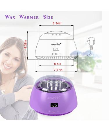 Digital Portable Electric Wax Warmer 16.9oz for Hair Removal - Violet with See-Through Cover - Buy Online on GoSupps.com