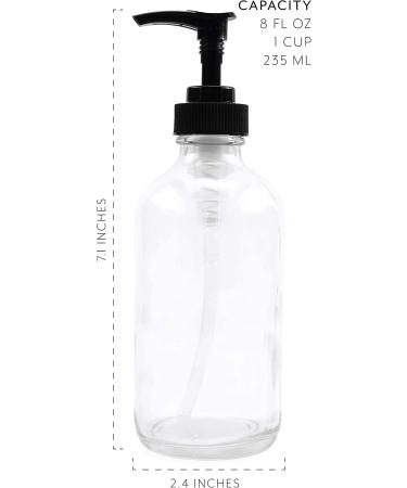 8oz Clear Glass Pump Bottles (4-Pack) - Ideal for Essential Oils, Lotions, and Soaps - Buy Online on GoSupps.com