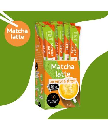 TET Matcha Latte Turmeric & Ginger Green Tea - 10 x 7g Sticks - Buy Online on GoSupps.com