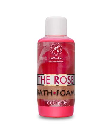 Bath Foam with Rose Essential Oil 1000ml - Body Care - Good Sleep - Beauty - Bathing - Body Care - Wellness - Relax - Aromatherapy - Spa - Rose Aroma - Bubble Baths Rose 1 l (Pack of 1)