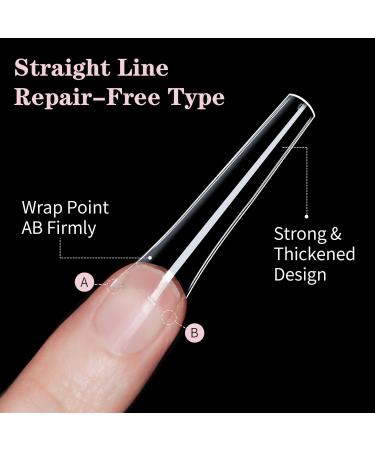 Clear Nail Tips Set EARLMONI 120 Pieces Acrylic Nail Tips 12 Sizes Soft Gel False Nails with Glue Nail Extension kit for Nail DIY - Buy Online on GoSupps.com