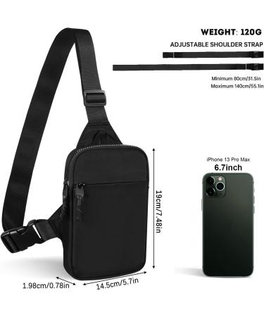 Hatriel Waterproof Sling Chest Crossbody Bag - Lightweight Shoulder Backpack for Men & Women - Ideal for Hiking Cycling & Travel (Black) - Buy Online on GoSupps.com