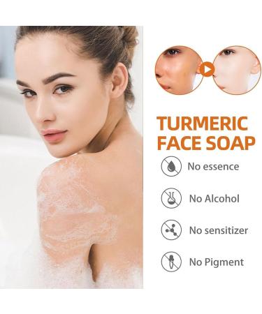 Turmeric Soap Bar Kojic Acid Soap Turmeric Soap Bar Turmeric Brightening Soap Turmeric Soap Bar for Face & Body Natural Turmeric Skin Soap Remove Acne Blackheads Dark Spot for Deep Cleansing - Buy Online on GoSupps.com