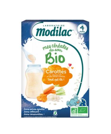Modilac My Organic Evening Cereals from 4 Months Carrots 250g
