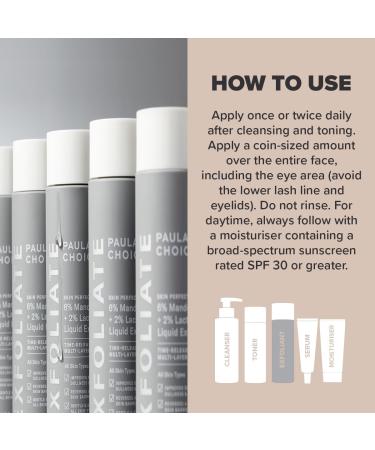 Paula's Choice SKIN PERFECTING 6% Mandelic Acid + 2% Lactic Acid AHA - AHA Exfoliant - Visibly Reduces Fine Lines and Wrinkles - with Mandelic Acid & Lactic Acid - All Skin Types - 30 ml - Buy Online on GoSupps.com