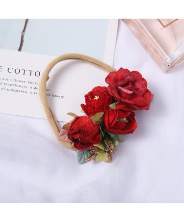 Geyan Multi-Colored Flower Hair Tie Set - 2 Piece Elastic Ponytail Holders for Girls | Personalized Hair Jewelry for Weddings (White Gray Pink) - Buy Online on GoSupps.com