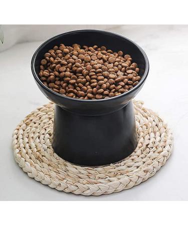 Small Ceramic Raised Cat Bowls - Tilted & Elevated for Stress-Free Feeding - Backflow Prevention - Dishwasher & Microwave Safe - Lead & Cadmium Free - Black - Buy Online on GoSupps.com