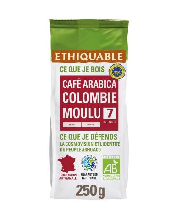 ETHIQUABLE Caf MouL'ou Pur AraBIa Bio Colombie Ar me Intense et Rond Paquet 250g - Le lot de 3