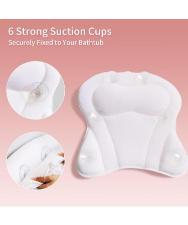 Foldrabbit Bath Tub Pillow Headrest with Dual-Sided Long Handle Brush - Spa Bath Accessories in White - Buy Online on GoSupps.com