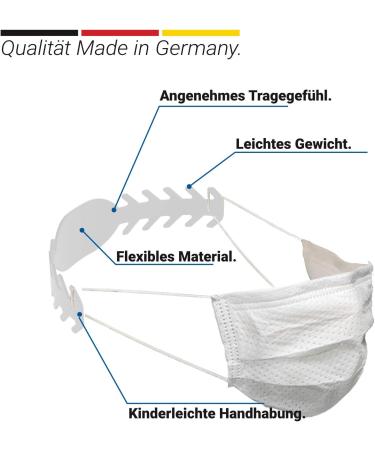 10x Elastic Mask Holder for Comfort & Protection | Adjustable Reusable Mask Extender - White - Buy Online on GoSupps.com