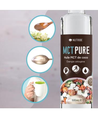 Nutribe Pure MCT Oil C8 C10 - Extracted by distillation - French laboratory | Ketogenic Energy weight loss ideal - Buy Online on GoSupps.com