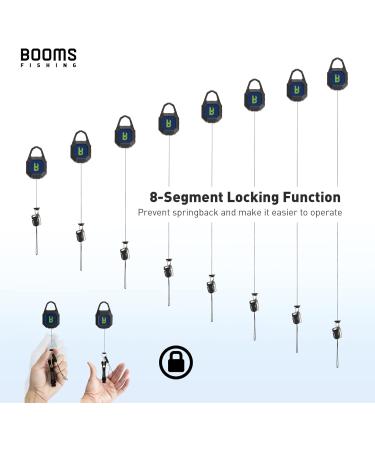 Booms Fishing RG4 2-Pack Retractable Gear Tether | Heavy Duty Locking Fly Fishing Retractor | 27.5 Steel Cord | Black 7.7oz (2 Pack) - Buy Online on GoSupps.com
