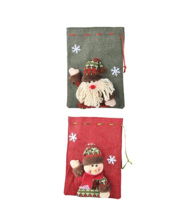 FUNOMOCYA 2pcs Candy Bag Aaaapple Drawstring Burlap Bag Mini Christmas Apple Bag Storage Burlap Bag As Shown 27X20CM