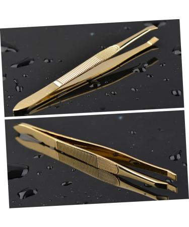 Beaupretty Eyelashes Extension Clip Tweezers Facial Hair Slant tip tweezer Eyebrow Remover Tools Curved Precision fine Pointed tweezer Slant Eyebrow Eyebrow Clip Eyelash Miss Eyebrow Tools medium Golden - Buy Online on GoSupps.com