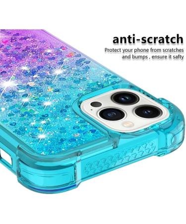 Buy Tivenfezk Nadoli Glitter Drive Sand Shell for iPhone 15 Pro Max - Shockproof Gradient Colored Waterfall Case Transparent Bumper Liquid Protection - Buy Online on GoSupps.com