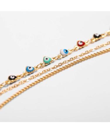Kercisbeauty Evil Eyes Gold Coin Necklace for Women | Layered Boho Jewelry for Parties & Everyday Wear - Buy Online on GoSupps.com