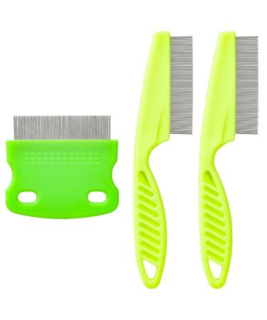 3 Pcs Flea Combs Stain Remover Pet Combs for Cat Fleas Lice Tear Fine Tooth Grooming Removal Tool