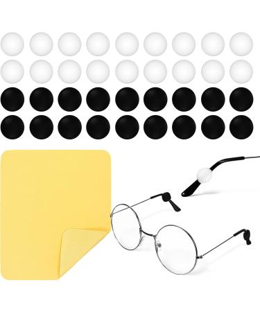 Lurrose Jewelry 20 Pairs Silicone Eyeglass Ear Grips | Round Holders & Cleaning Cloth Comfortable Frame Grips for Eyeglasses | International Shipping Available - Buy Online on GoSupps.com