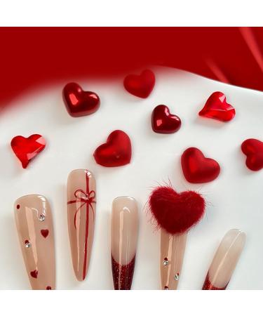Love New Year Nail Crystal Heart Nail Art Plush Heart Nail Art Decoration DIY Nail Supplies For Girl Crystal Heart Nail Art Love Nail Plush Heart Nail Art Decor - Buy Online on GoSupps.com