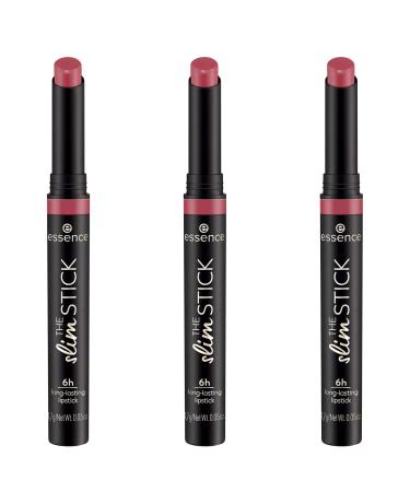 Essence the Slim Stick lipstick No. 106 pink long -lasting nourishing express results color -intensive matt vegan without perfume without alcohol without parabens 3 pack (3x1.7g) 1.7 g (3 Pack) 106 the pink drink