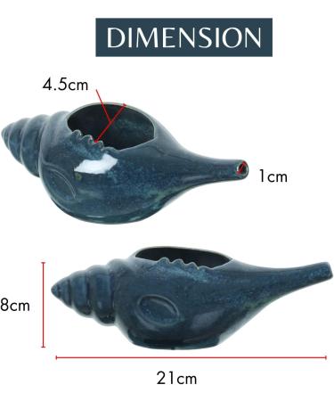Qimacplus Leak Proof Durable Ceramic Neti Pot Non-Metallic and Comfortable Grip | Microwave and Dishwasher Friendly Natural Treatment for Sinus and Congestion Attractive Designed (Dark Blue) - Buy Online on GoSupps.com