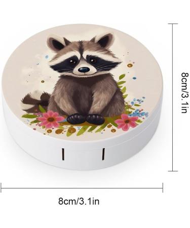 Raccoon Print Contact Lens Case - Travel-Friendly Lens Care Box for International Shipping - Buy Online on GoSupps.com