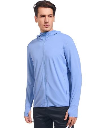 Qualidyne Men's UPF 50+ UV Full Zip Sun Protection Hoodie Jacket - Blue, Small - Buy Online on GoSupps.com