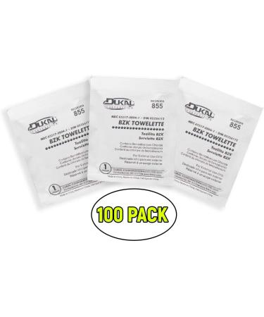 Dukal BZK Towelettes 5'' x 8 - Pack of 100 Benzalkonium Chloride Pads | Cleansing Wipes for Face, Hands & Body | Pre-Moistened Hand Sanitizing Wipes - Buy Online on GoSupps.com