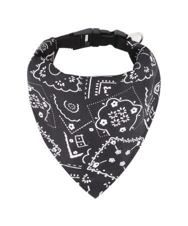 Dog Bandana Headscarves Pet Neckerchief Adjustable for Puppy Small Dog Cat (S Black) S Black