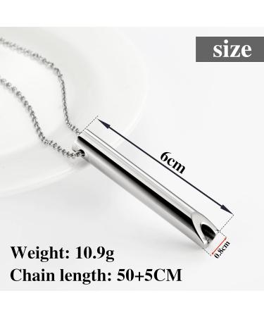 Magiho Stainless Steel Mindful Breathing Necklace - Stress Reduction & Smoke Cessation Tool Fear Relief Device in Steel Color - Buy Online on GoSupps.com