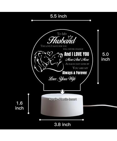 Engraved Acrylic Night Light - Unique Husband Gift for Anniversary, Wedding, Birthday - Energy Class F Night Lamp - Buy Online on GoSupps.com