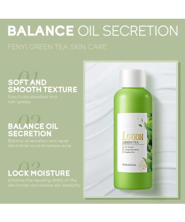 Green Tea Face Routine Set for Women | Antioxidant Skin Care with Serum Eye Cream Cleanser & More | Moisturize & Control Oil - Buy Online on GoSupps.com